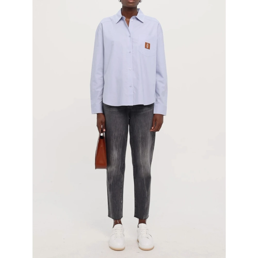 Emporio Armani Lichtblauw College Stijl Shirt Blue Dames