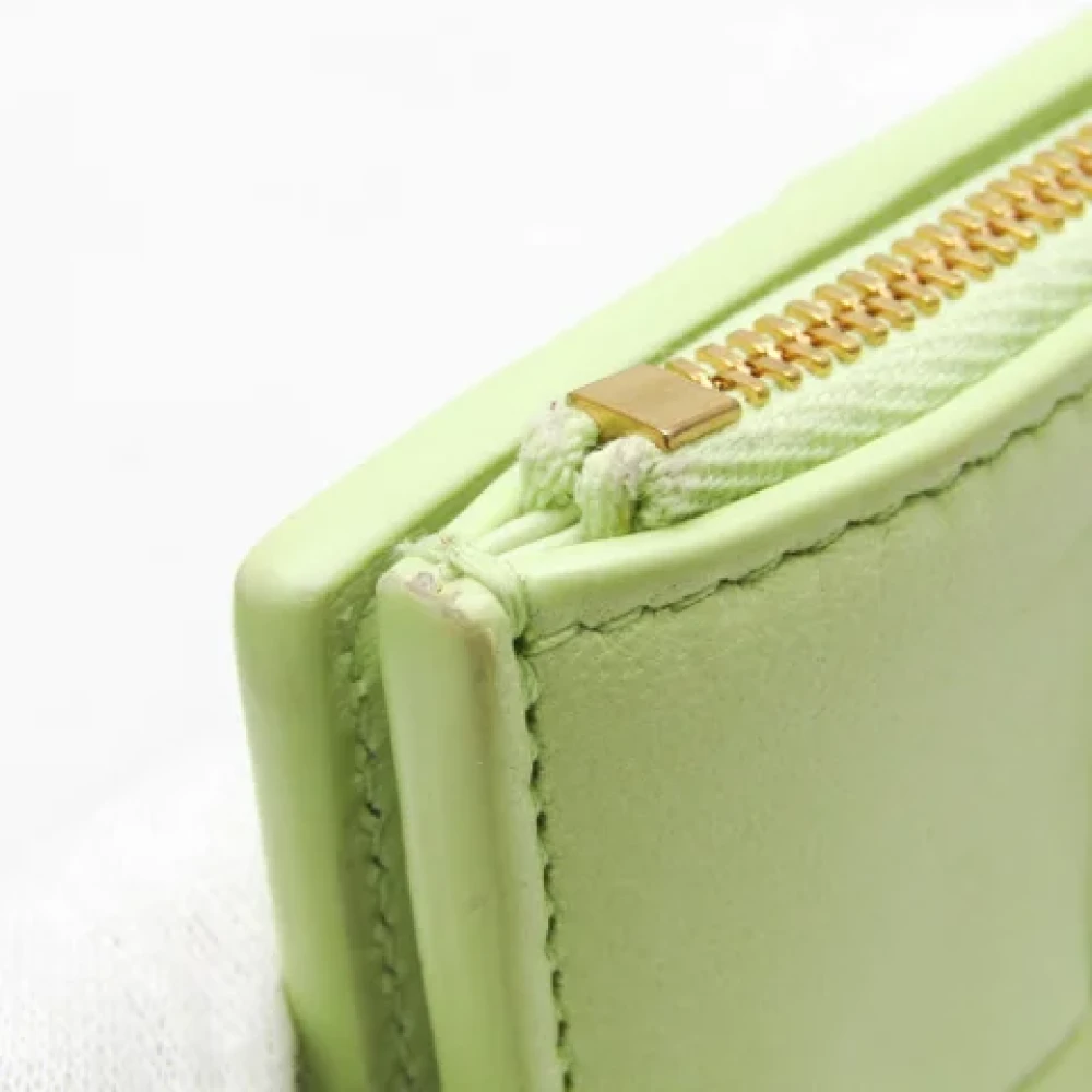 Bottega Veneta Vintage Pre-owned Leather wallets Green Dames
