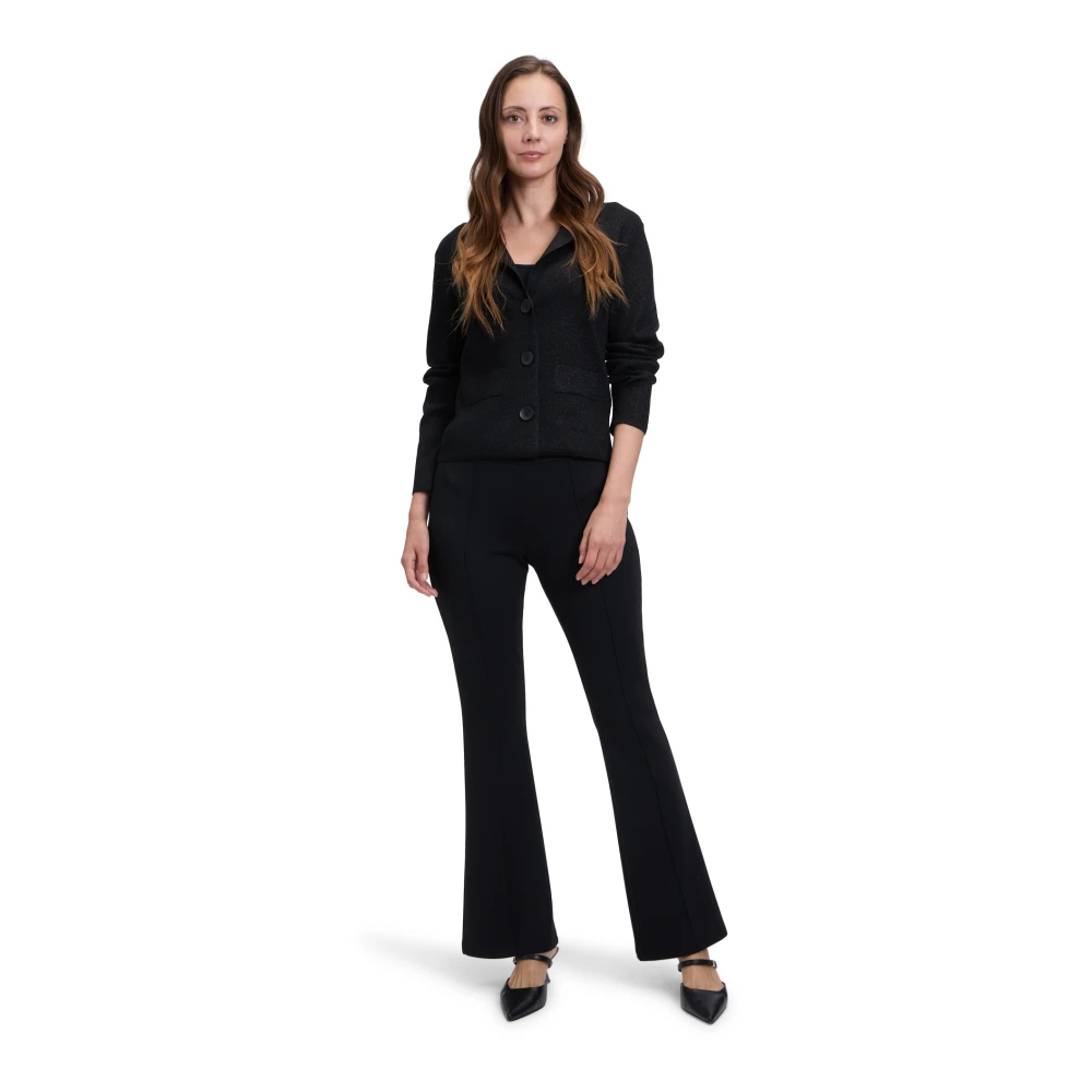 Betty Barclay Glitter Gebreide Blazer Lange Mouw Black Dames