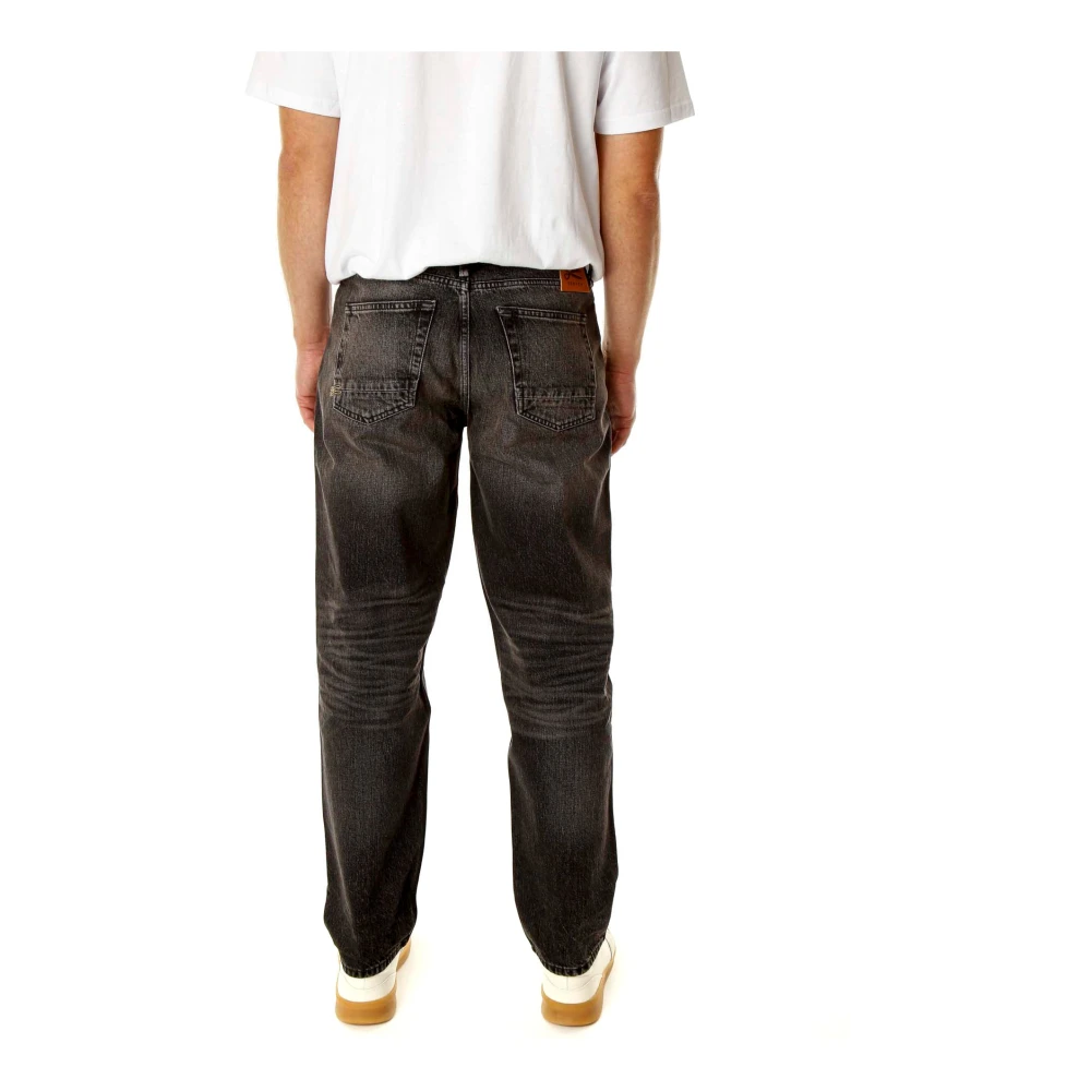 Denham Zwarte relaxte taps toelopende jeans Gray Heren