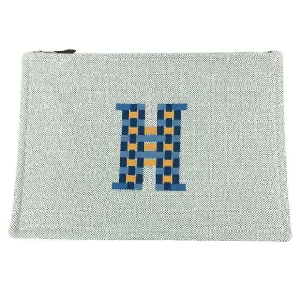 Hermès Vintage Pre-owned Canvas clutches Gray Dames