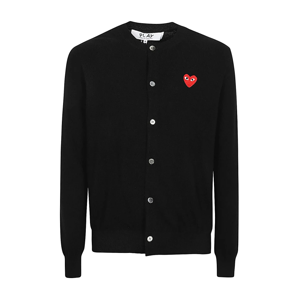 Comme des Garçons Zwart Logo Wollen Vest Trui Black Heren