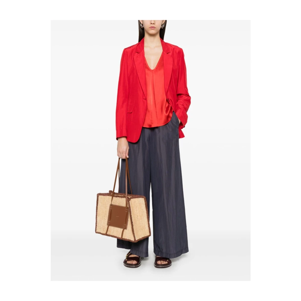 Forte V-hals Mouwloze Top Kardinaal Rood Orange Dames