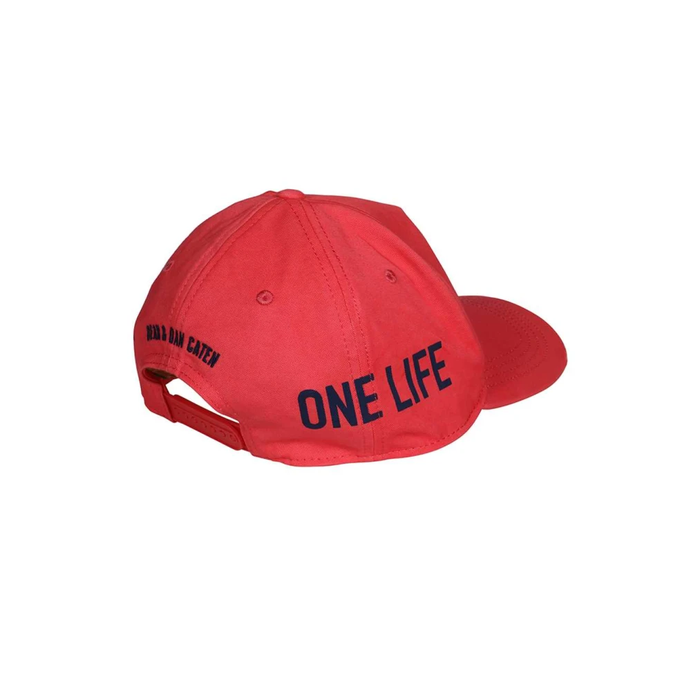 Dsquared2 Baseball Cap met Logo Print Red Heren