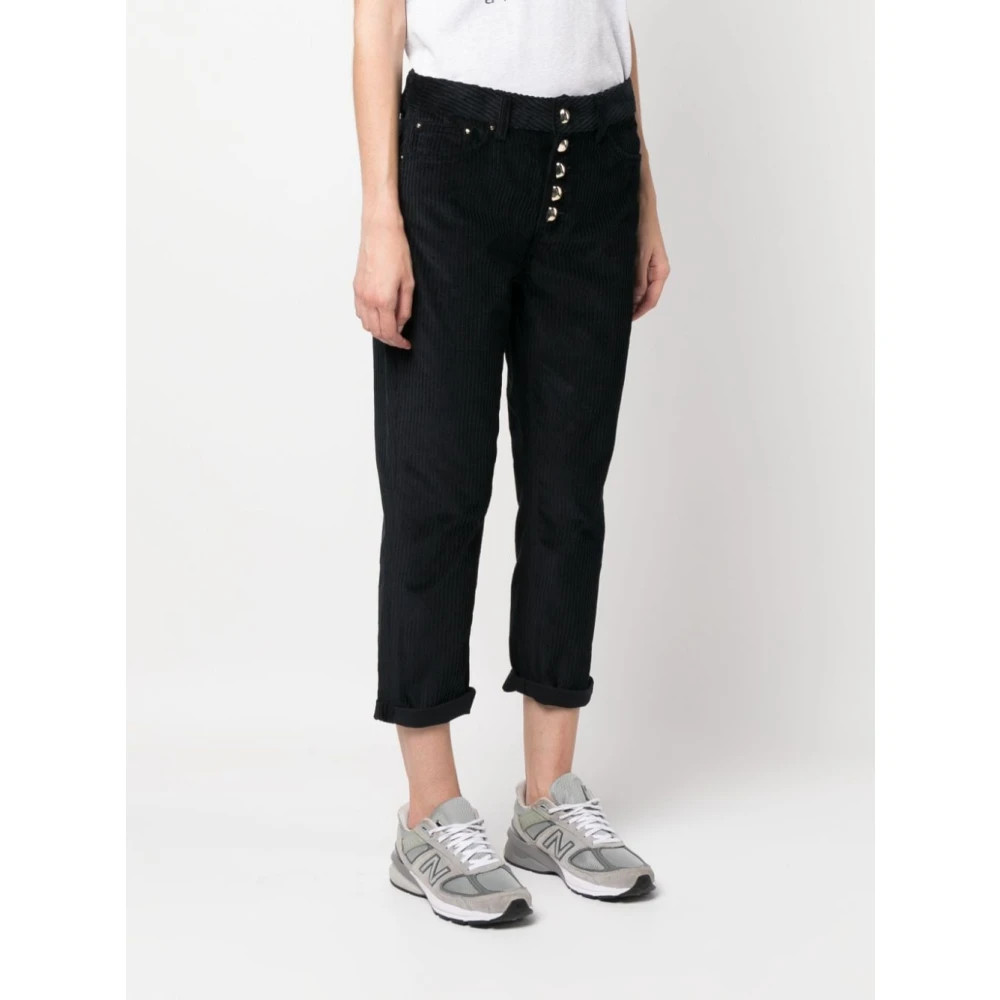 Dondup Stijlvolle Korte Corduroy Broek Black Dames