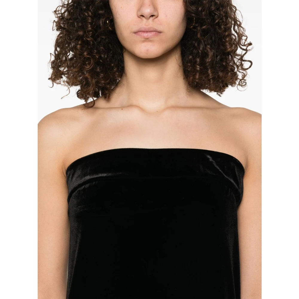 Norma Kamali Zwarte Bandeau Stijl Strapless Jurk Black Dames