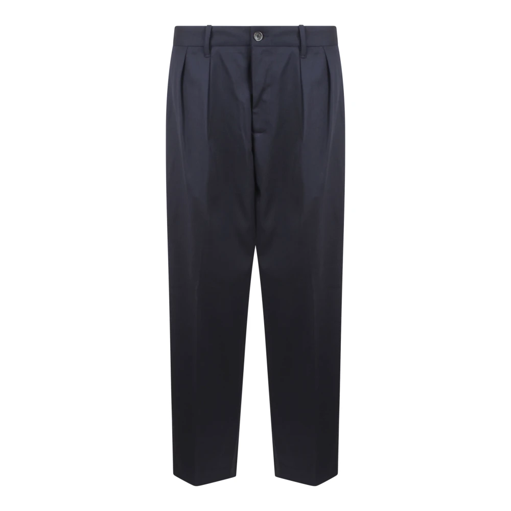 Nine In The Morning Wollen Baggy Broek Fw24 Blue Heren