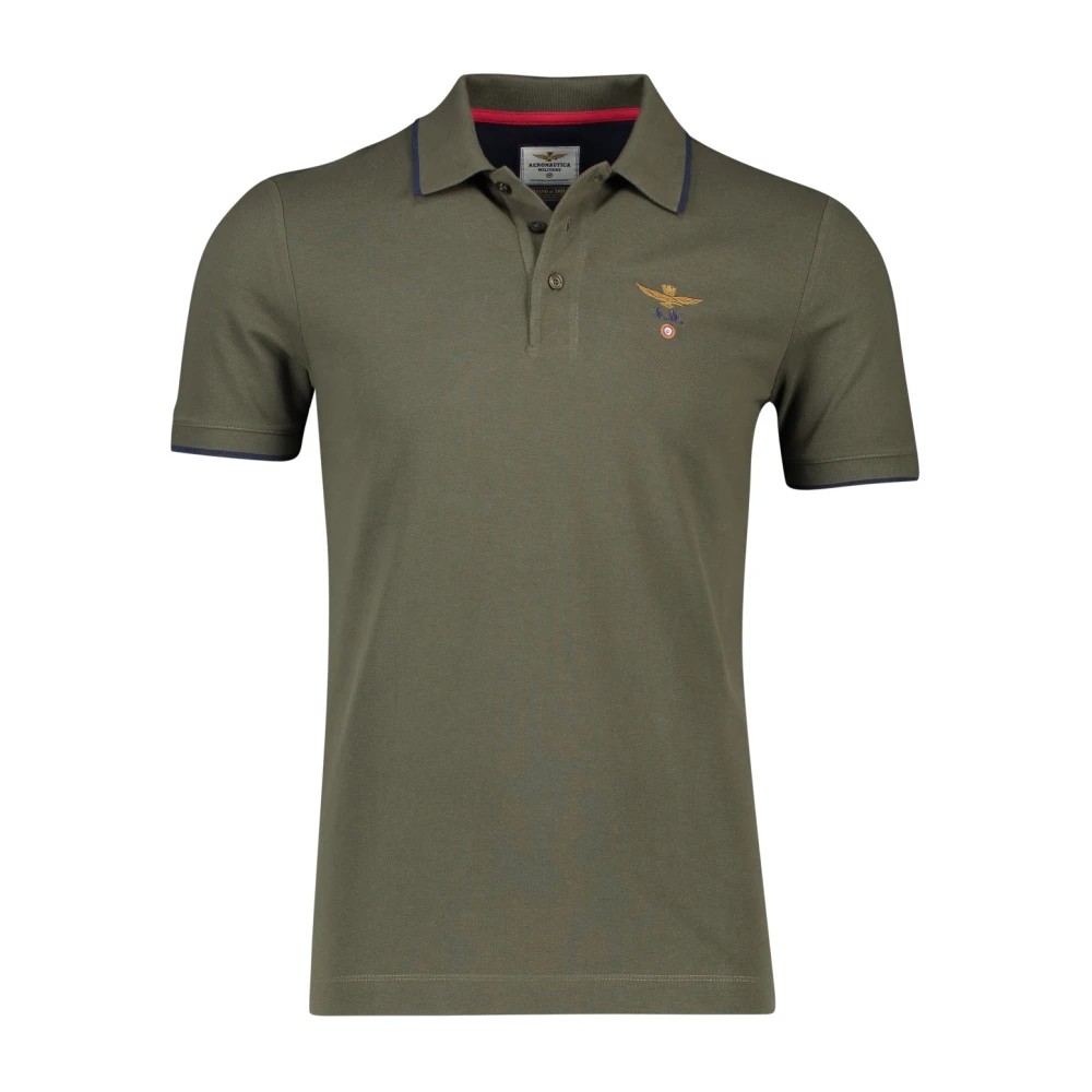 Aeronautica militare Groen poloshirt met korte mouw Green Heren