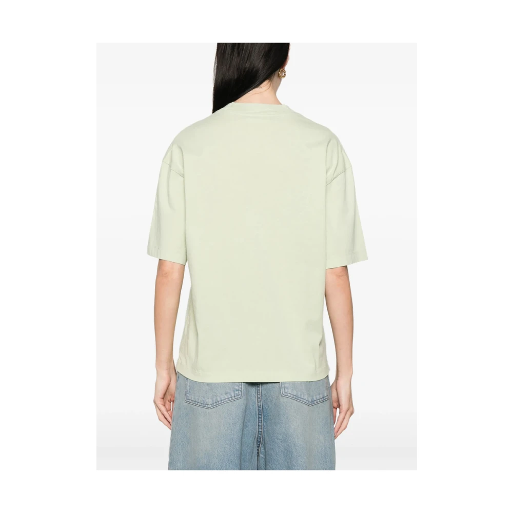 Maison Kitsuné Lichtgroene Crew Neck T-shirt Green Dames
