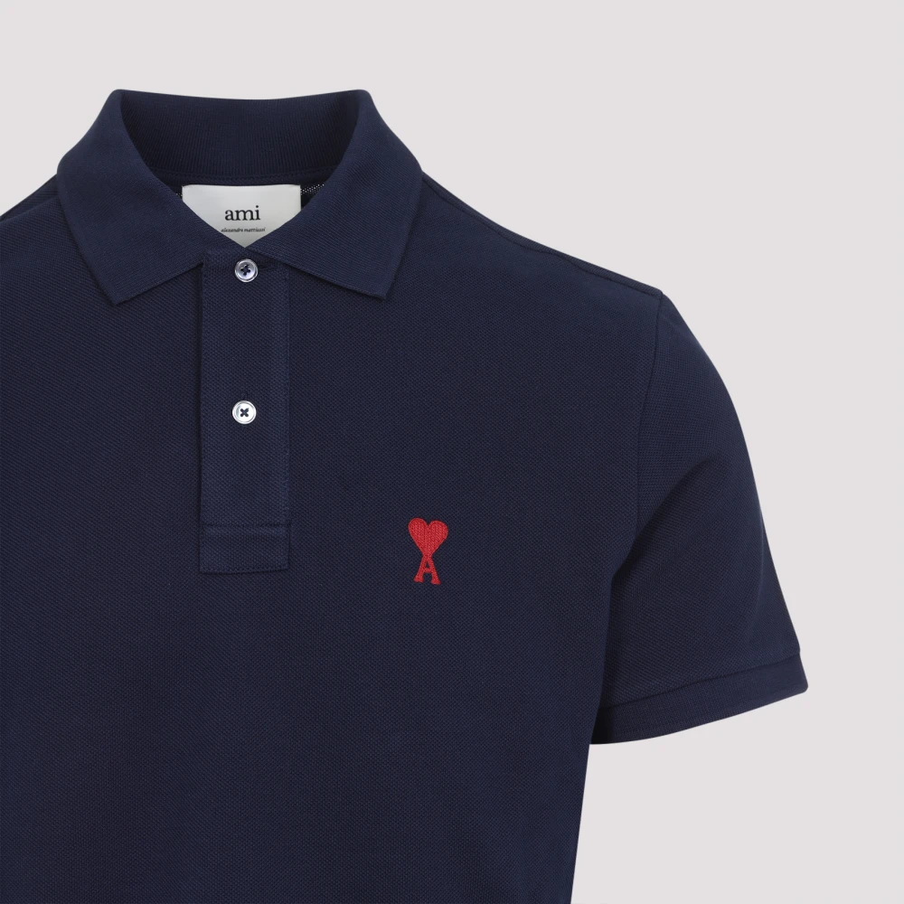 Ami Paris Blauw Polo Shirt Stijlvolle Casual Kleding Blue Heren