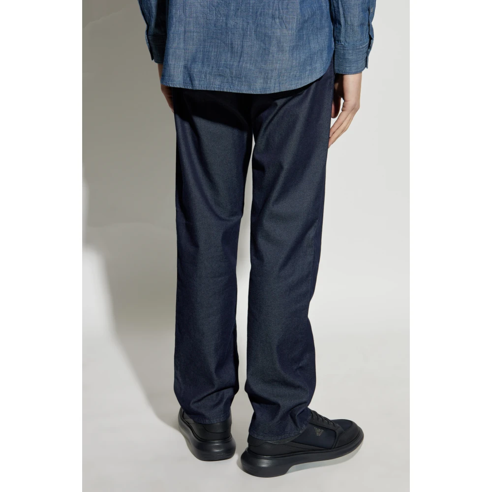 Giorgio Armani Broek met licht toelopende pijpen Blue Heren