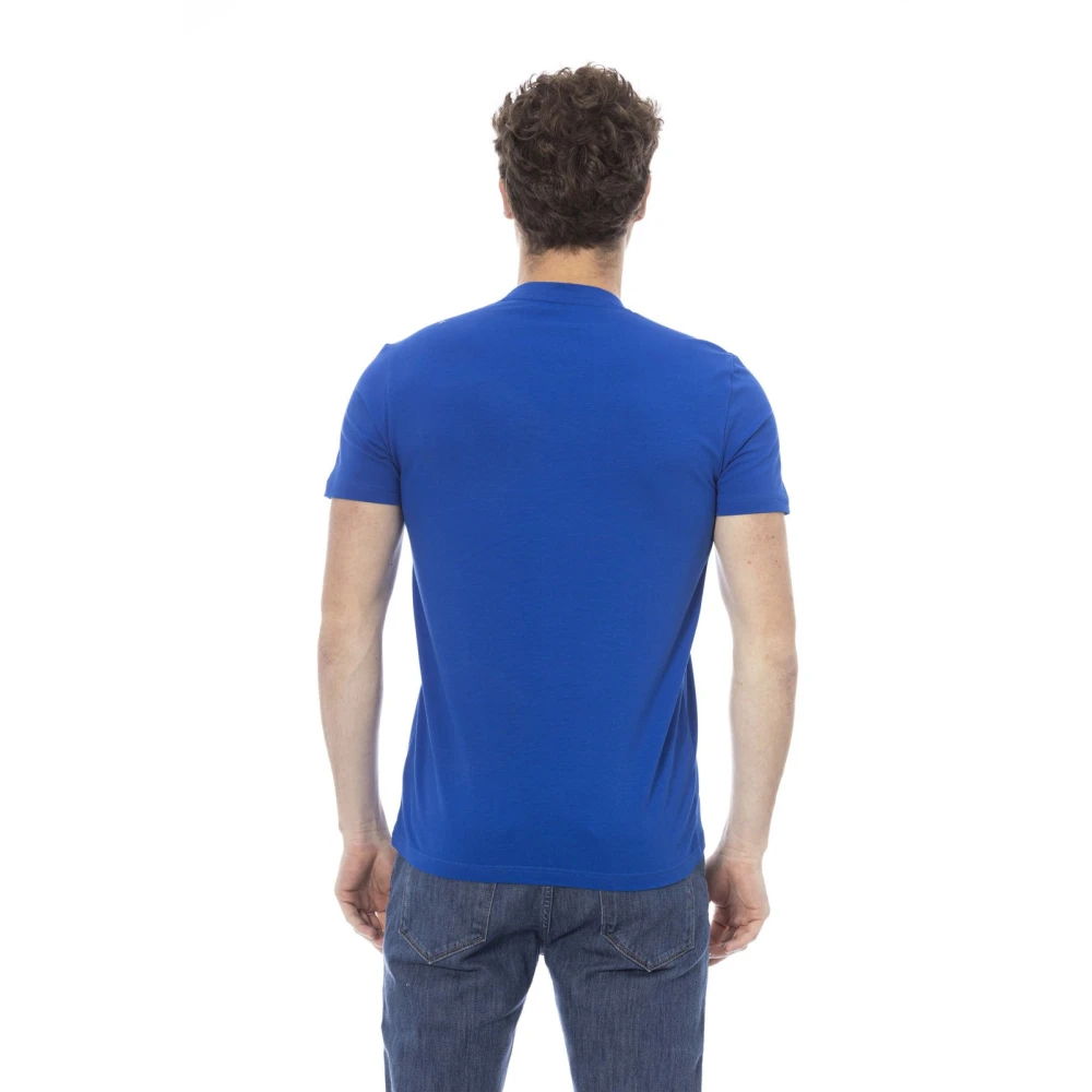 Baldinini Korte Mouw Ronde Hals T-Shirt Blue Heren