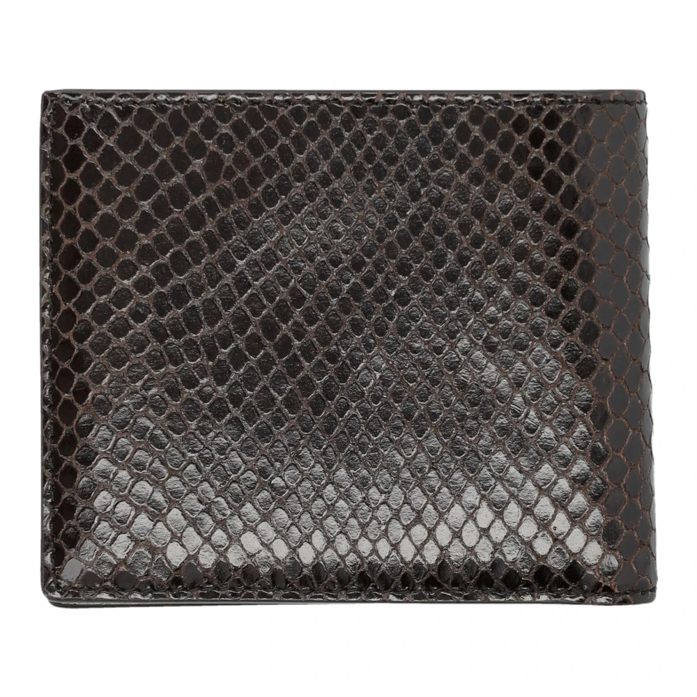 Tom Ford Python Classic Bifold Portemonnee Ebony Brown Heren