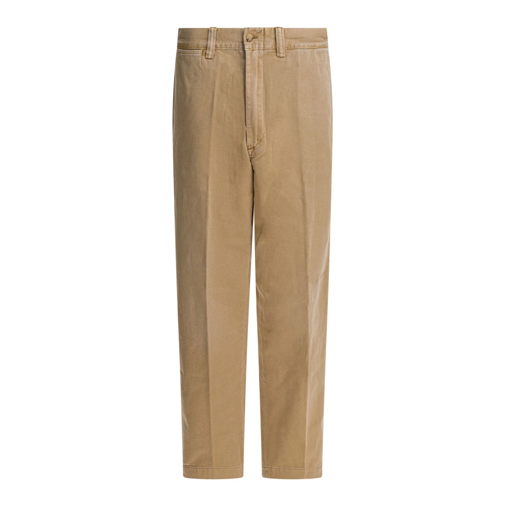 Polo Ralph Lauren Donna Beige Pantaloni A Gamba Dritta