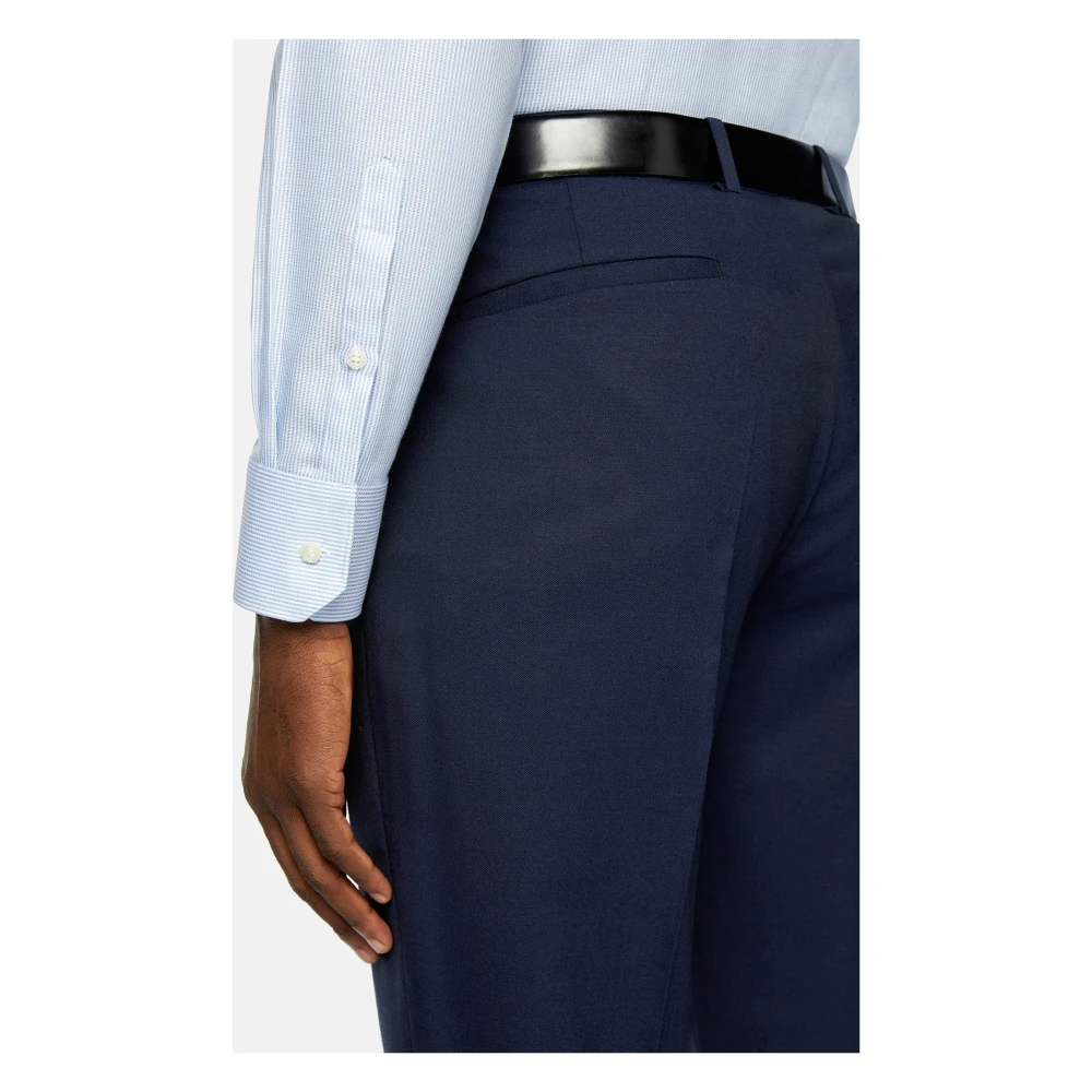 Boggi Milano Dobby gestreept overhemd met Napels-kraag slim fit Blue Heren