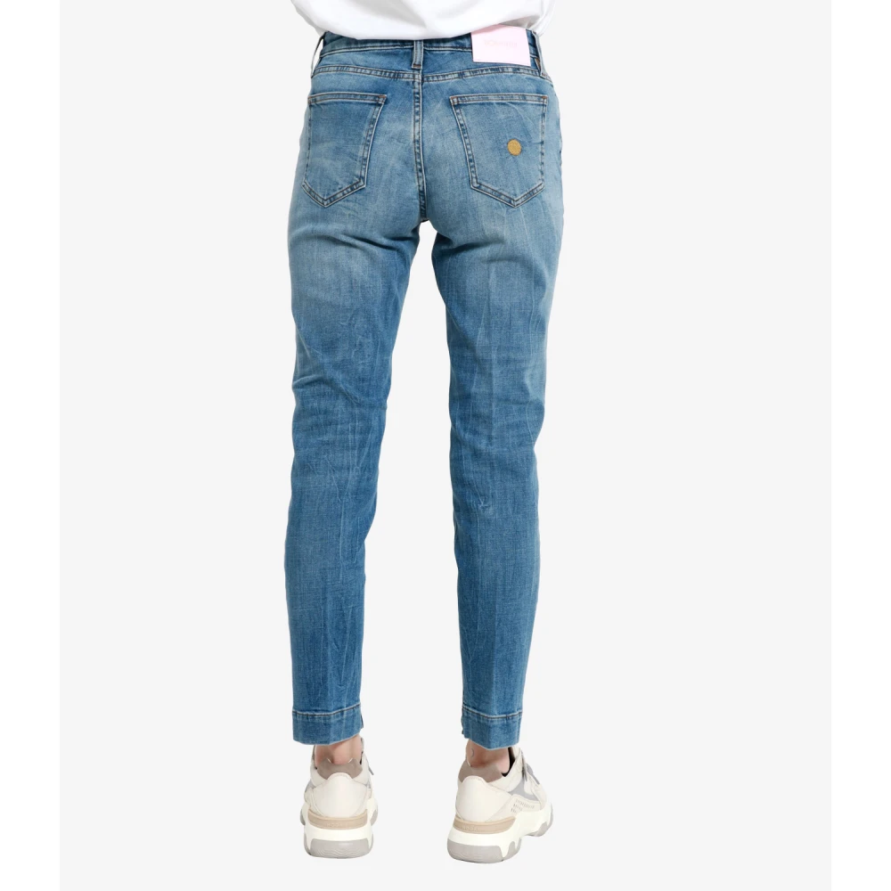 Don The Fuller Slim Fit Denim Jeans met Logo Blue Dames