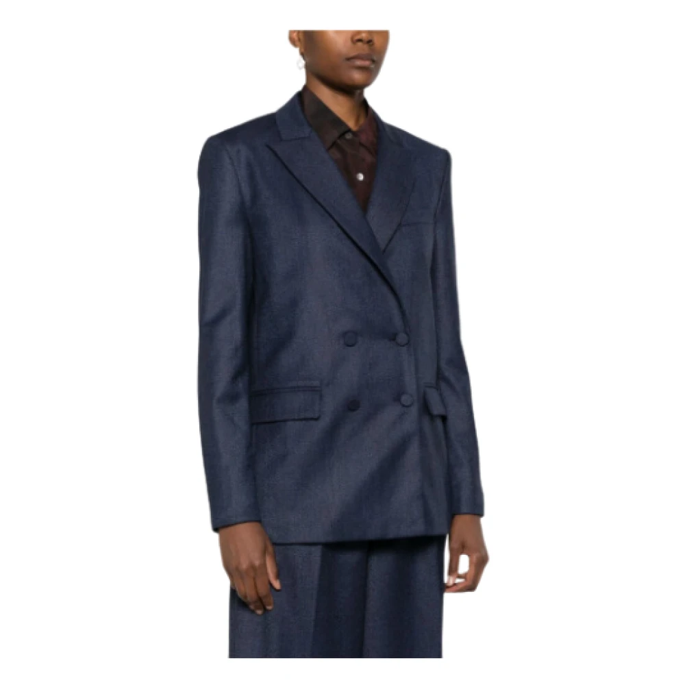 Federica Tosi Navy Blauw Dubbelborstig Jasje Blue Dames