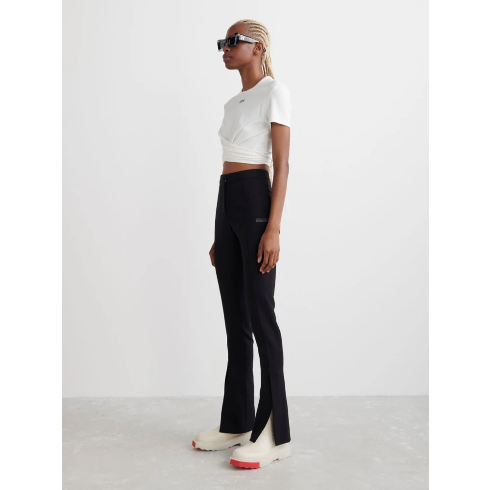 Off White Zwarte hoge taille broek Black Dames