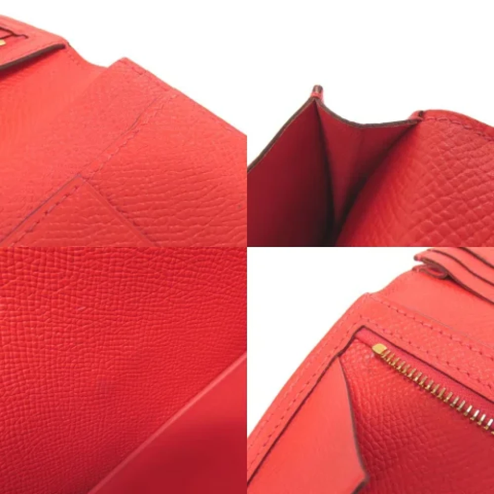 Hermès Vintage Pre-owned Leather wallets Red Dames
