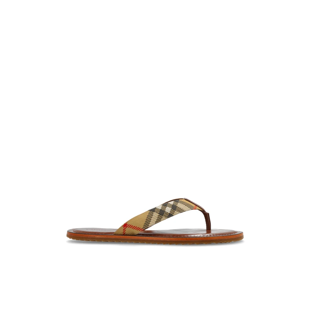 Burberry Women's Brown Flip Flops, 4 Uk, Pavilion Slides