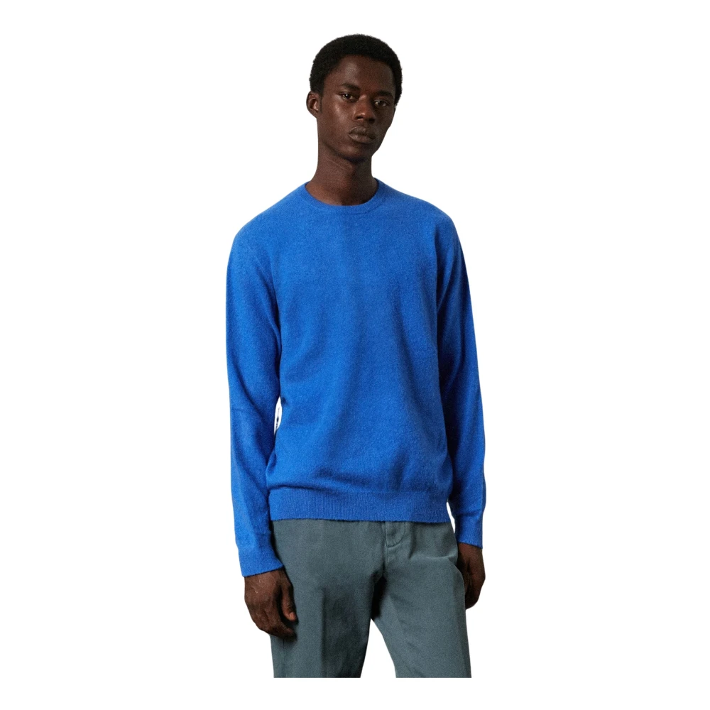 Massimo Alba Luxe Cashmere Crewneck Sweater Blue Heren