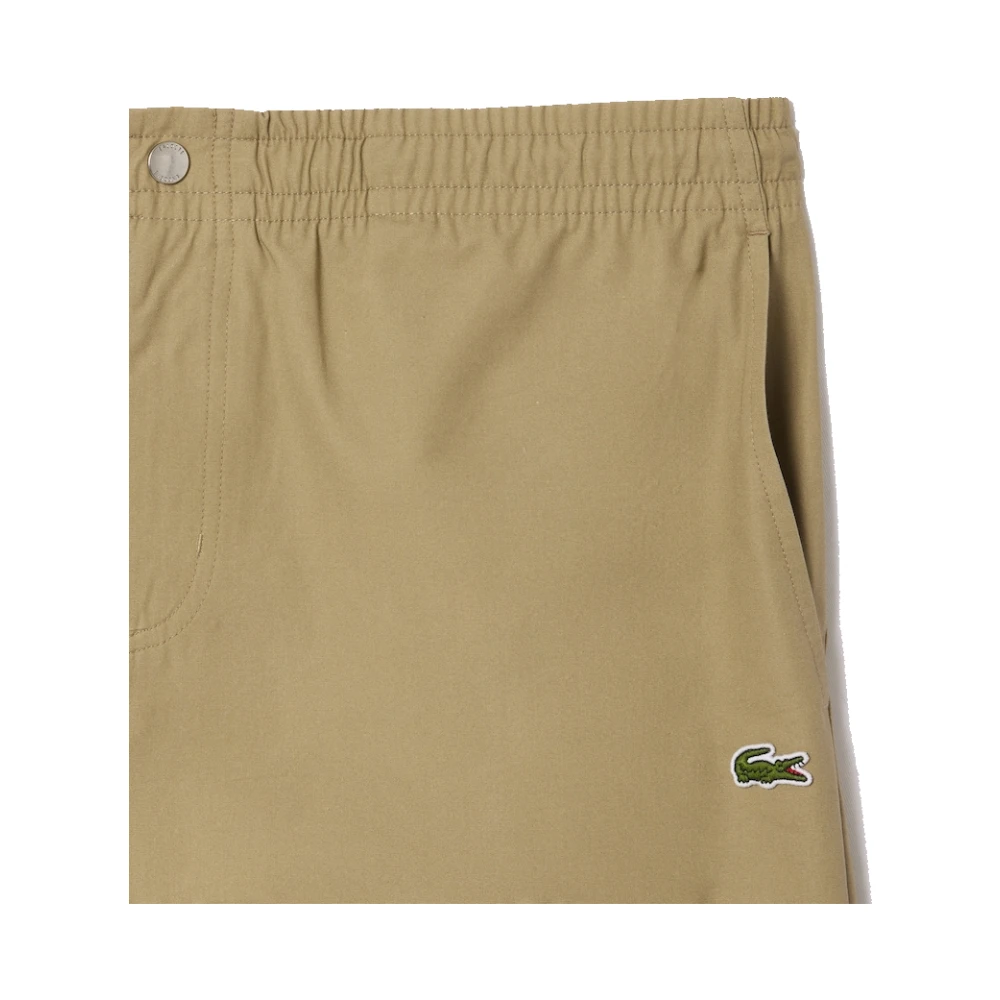 Lacoste Relaxed Fit Katoenen Poplin Shorts Brown Heren