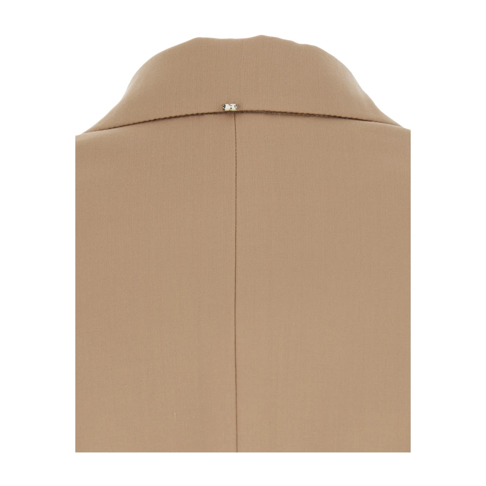 SPORTMAX Beige Flared Wollen Jas Vrouw Beige Dames