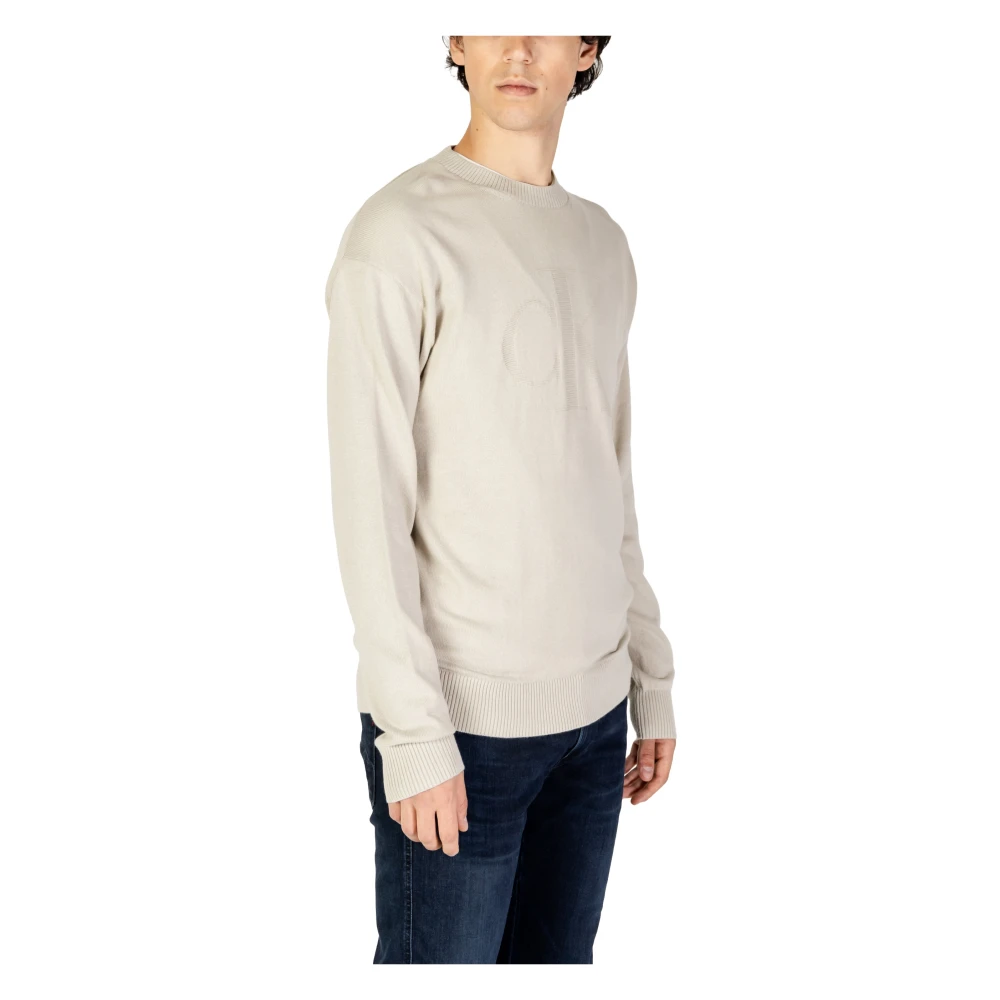 Calvin Klein Jeans Intarsia Mix Heren Trui Beige Heren