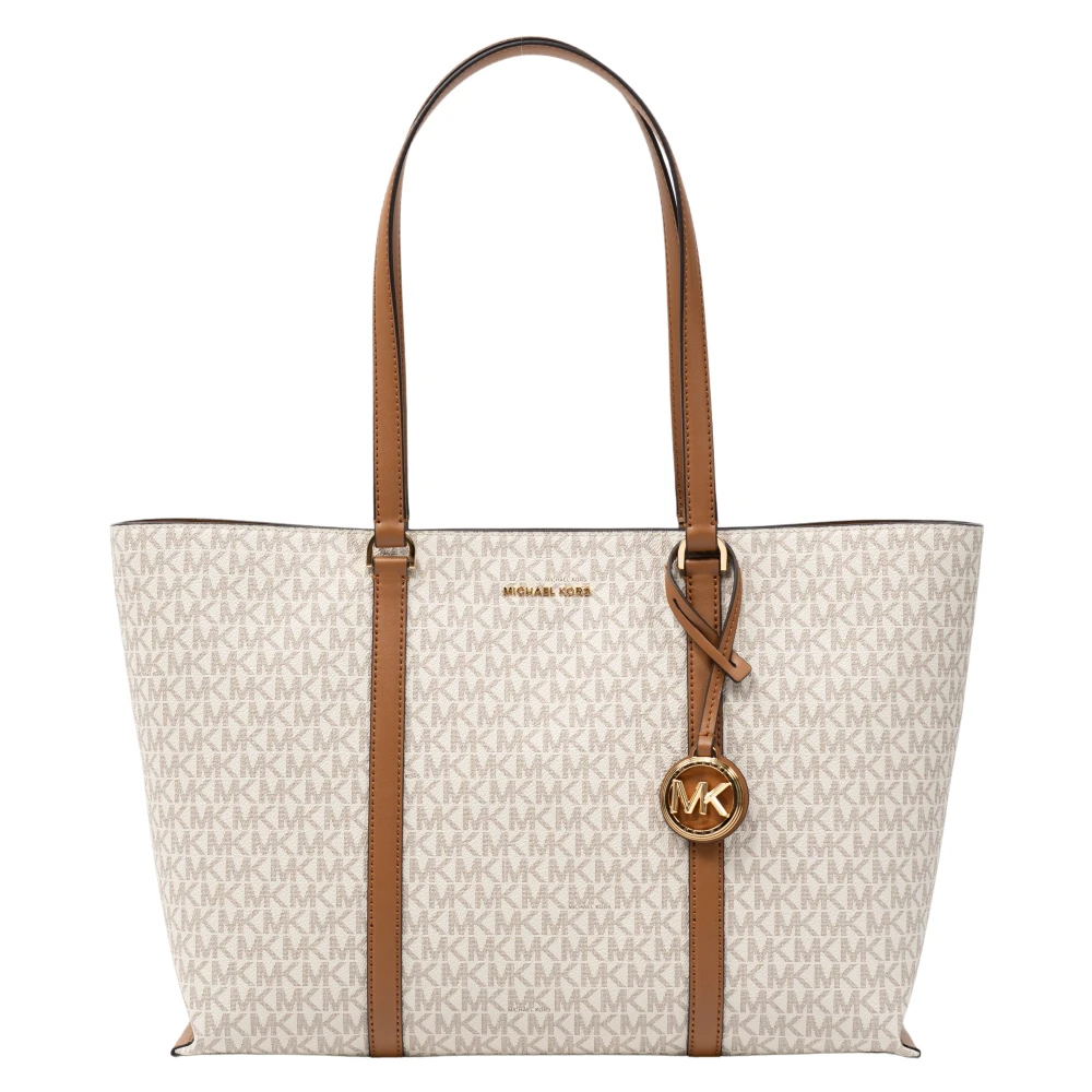 Michael Kors Stijlvolle Grote Schoudertas Beige Dames