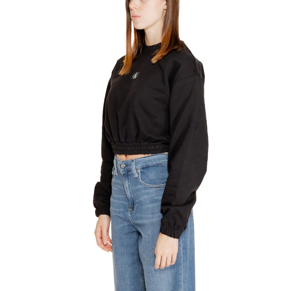 Calvin Klein Jeans Zwarte Katoenen Trui Vrouwen Herfst Winter Collectie Black Dames