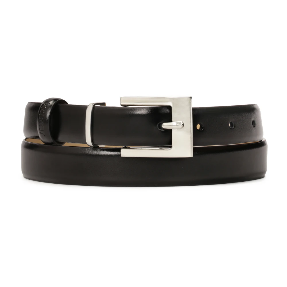Kazar Zwarte leren riem met zilveren gesp Black Dames