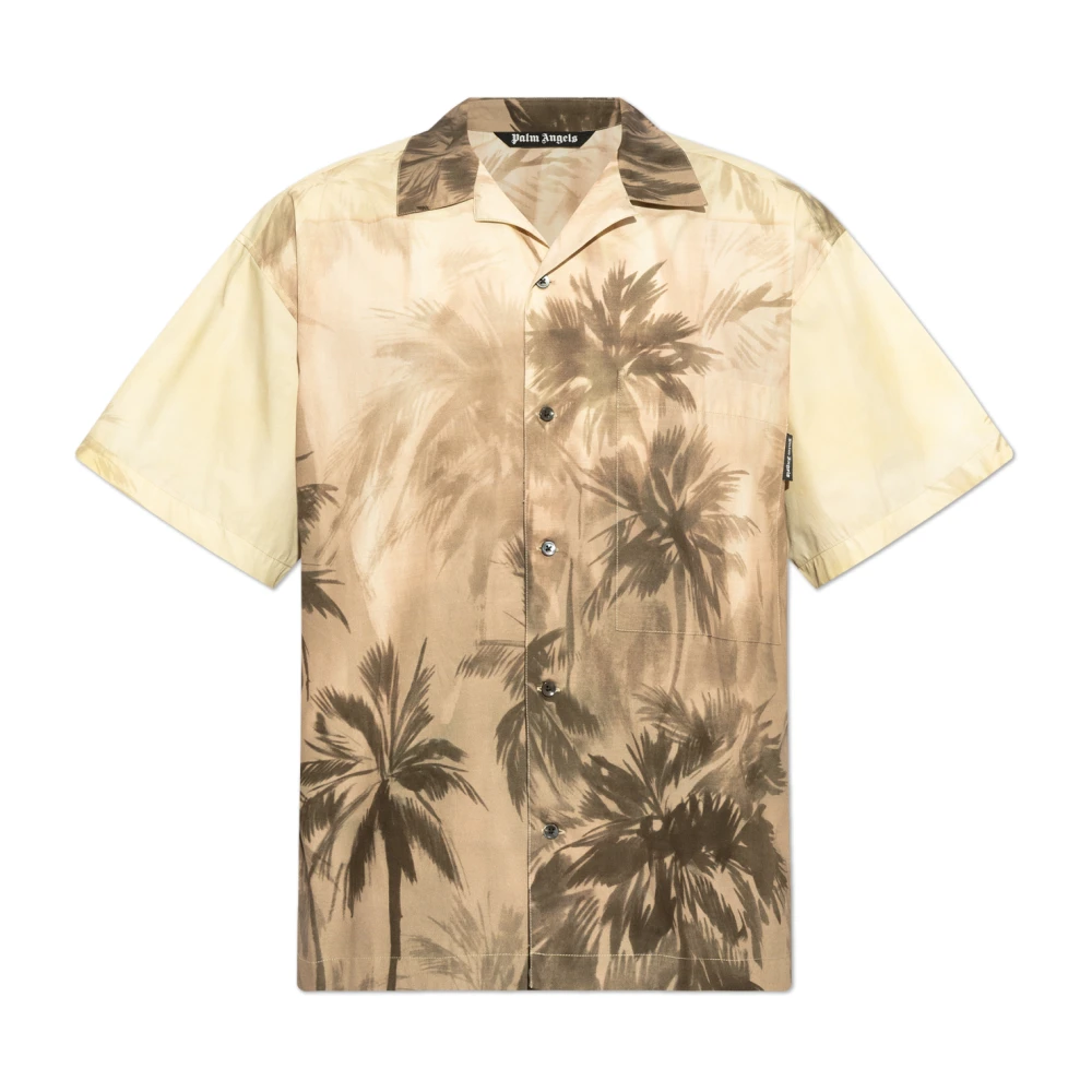 Palm Angels Shirt met print Beige Heren