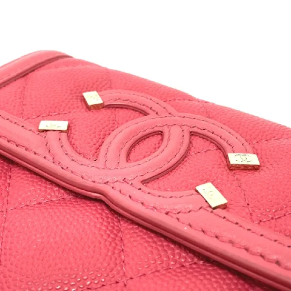 Chanel Vintage Pre-owned Leather wallets Pink Dames