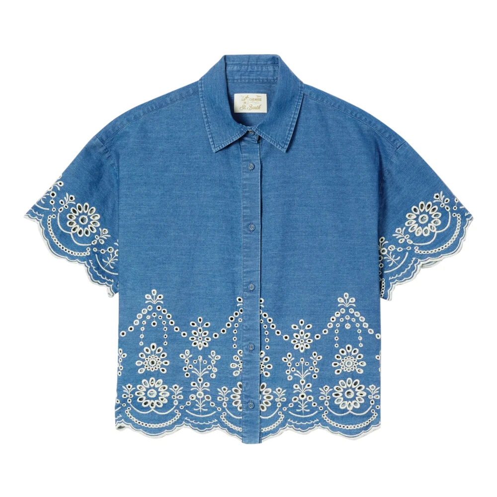 Mc2 Saint Barth Blue Shirts, Female, Xs, Clementine Chambray Shirt