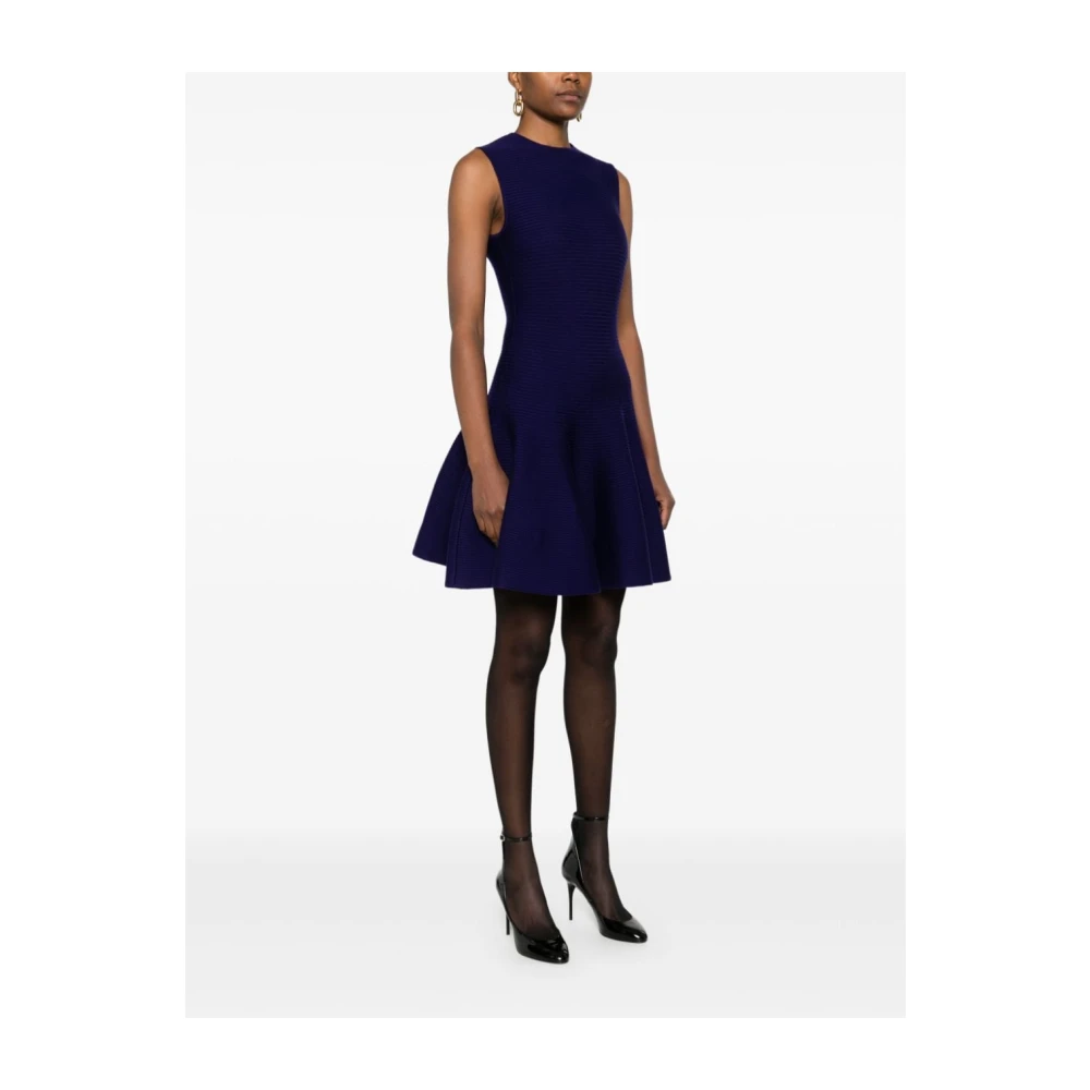 Alaïa Paarse Geribbelde Gebreide Jurk Purple Dames