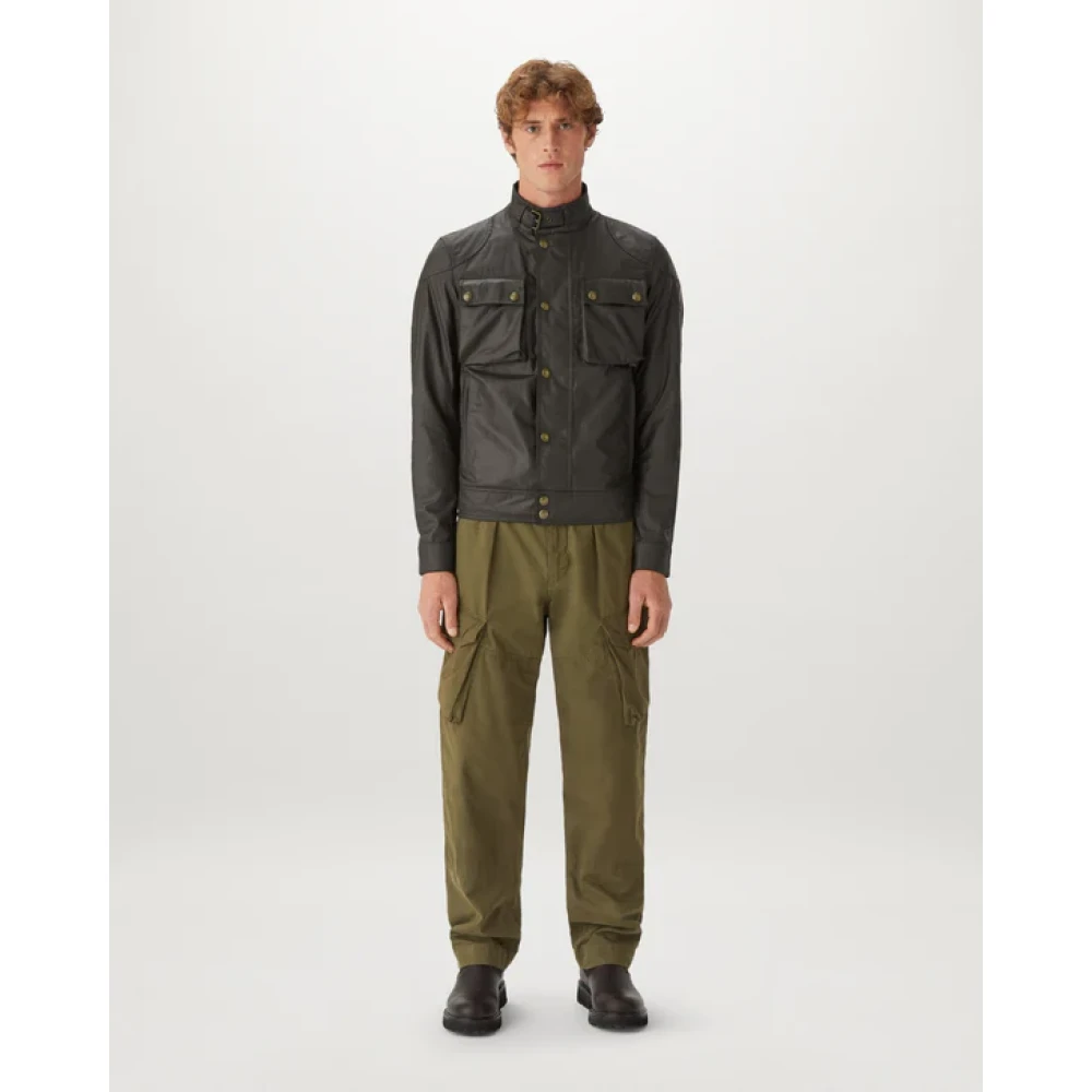 Belstaff Racemaster Waxed Jacket Faded Olive Green Heren
