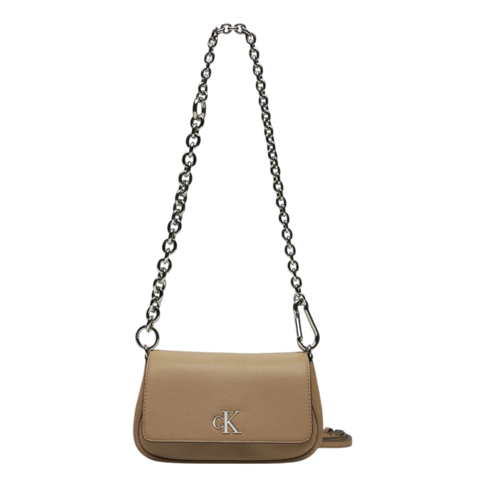 Calvin Klein Minimal Monogram Axelväska Kvinnor Beige, Dam