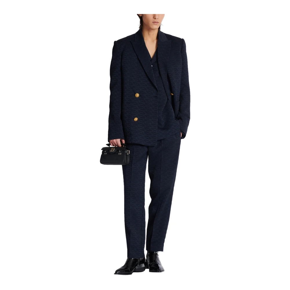 Balmain Labyrinth Jacquard Pyjama Shirt Blue Heren