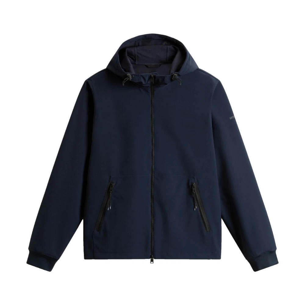 Woolrich Men's Blue Light Jackets, S, Zip Hooded Jumper