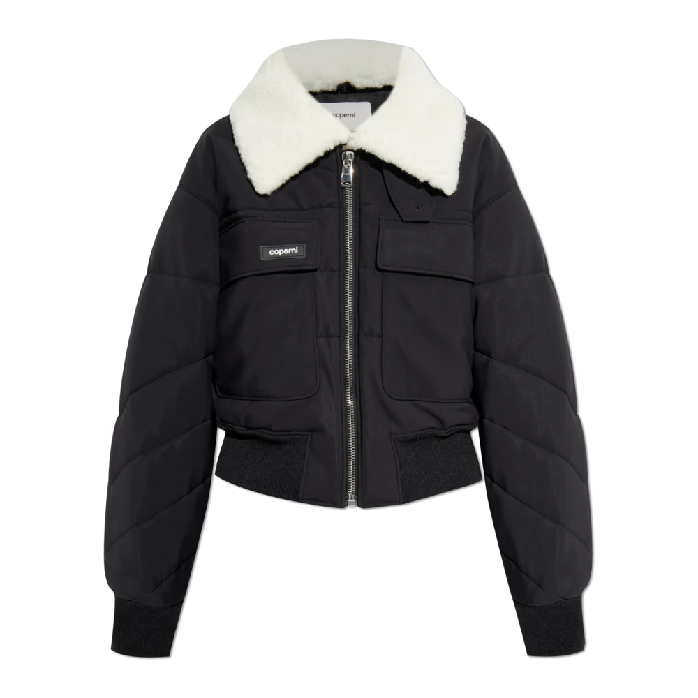 Coperni Bomberjack met Faux-Fur Kraag Black Dames