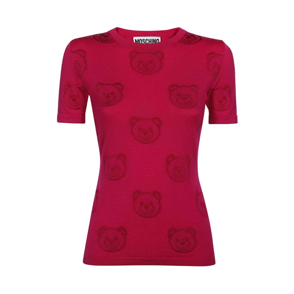 Moschino Geribbelde Virgin Wol Trui Red Dames