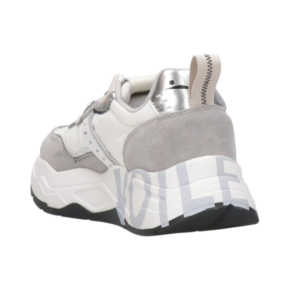 Voile blanche Gedurfde Club Sneakers met Technische Stof en Suède Gray Dames