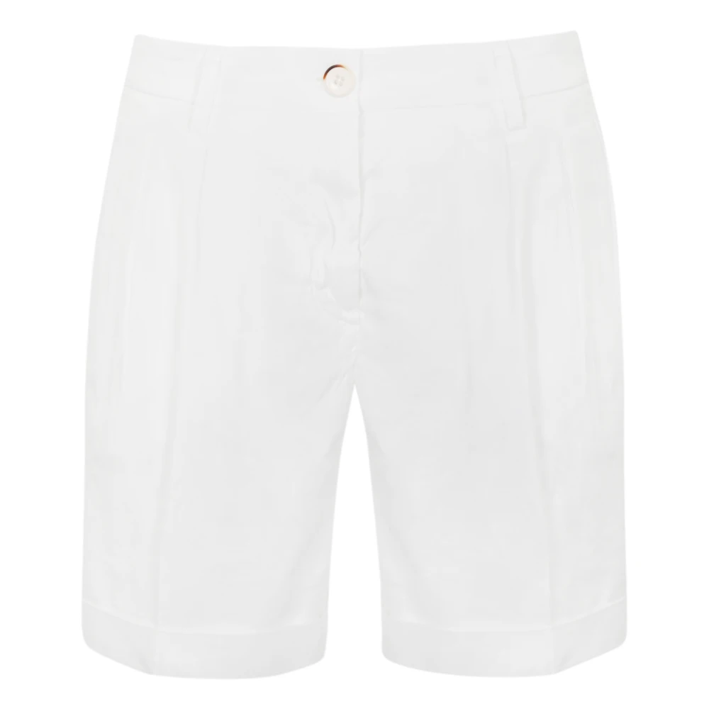 Re-Hash Witte Linnen Bermuda Shorts White Dames
