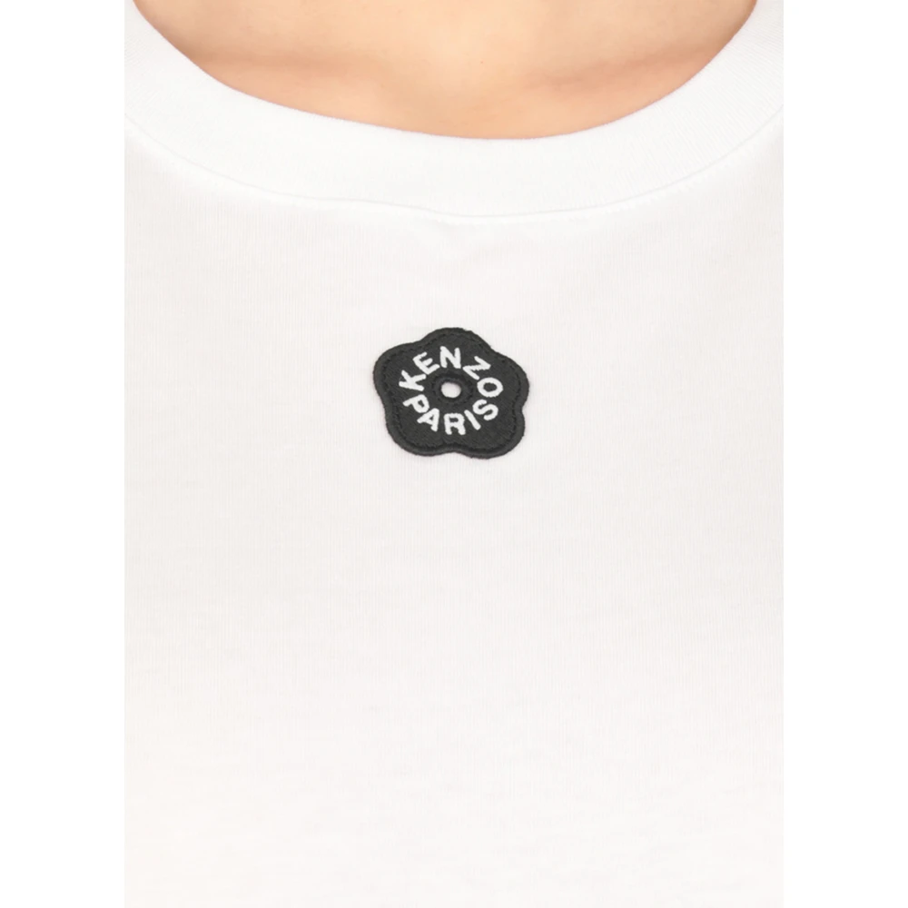 Kenzo Wit T-shirt met Boke Flower-patch White Dames