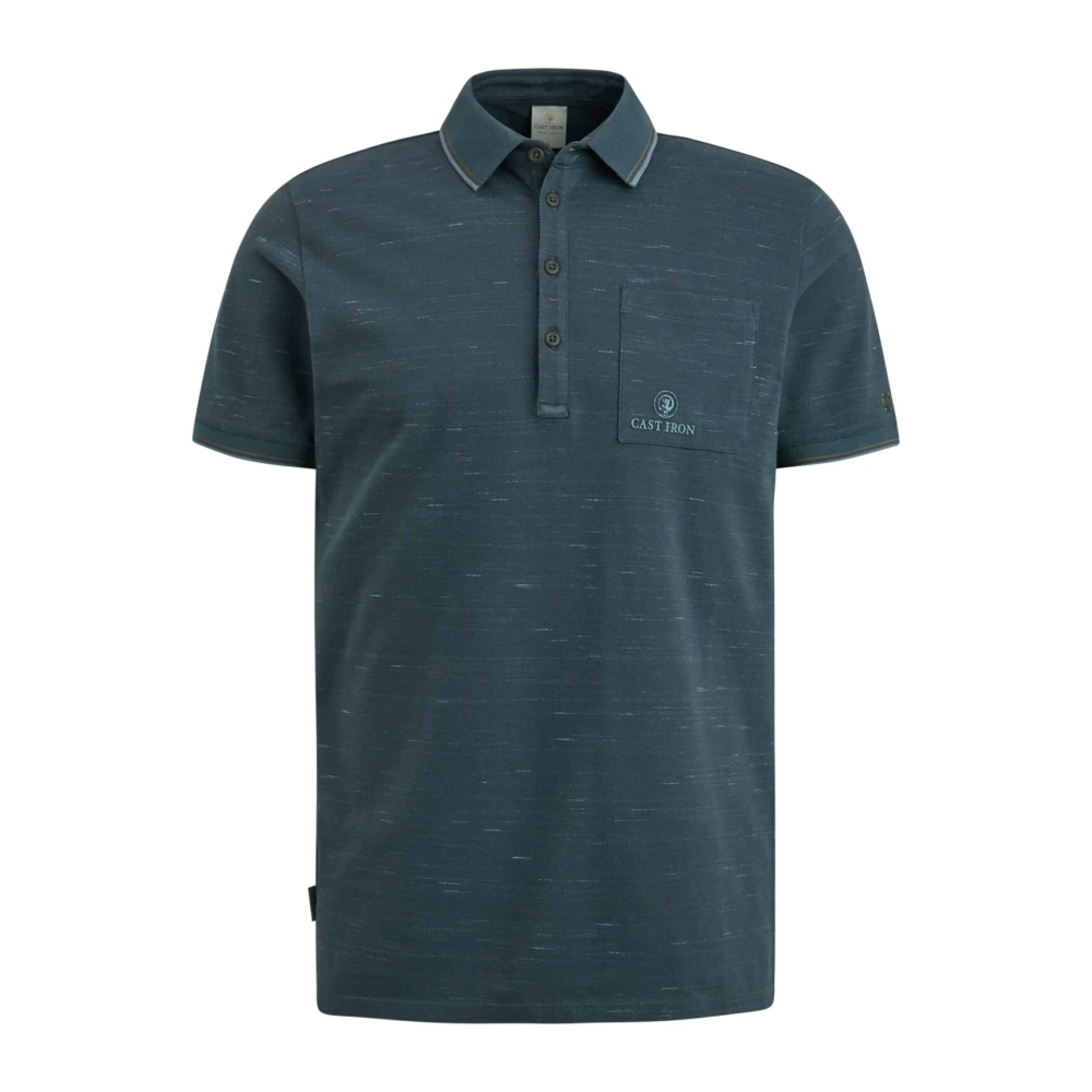 Cast Iron Polo- CI S S Injected Cotton Pique Blue Heren