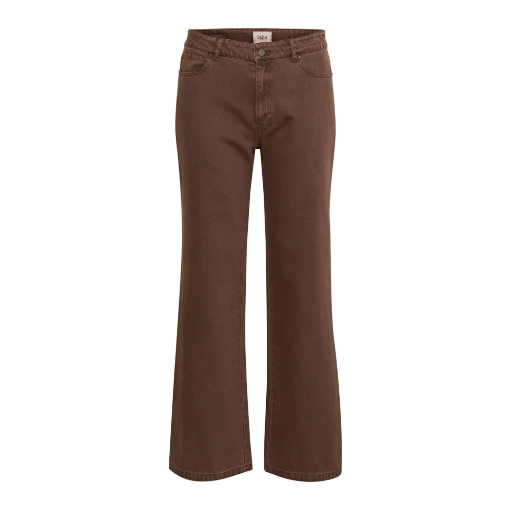 Saint Tropez Wijde Pijp Chocoladebruine Jeans Brown Dames