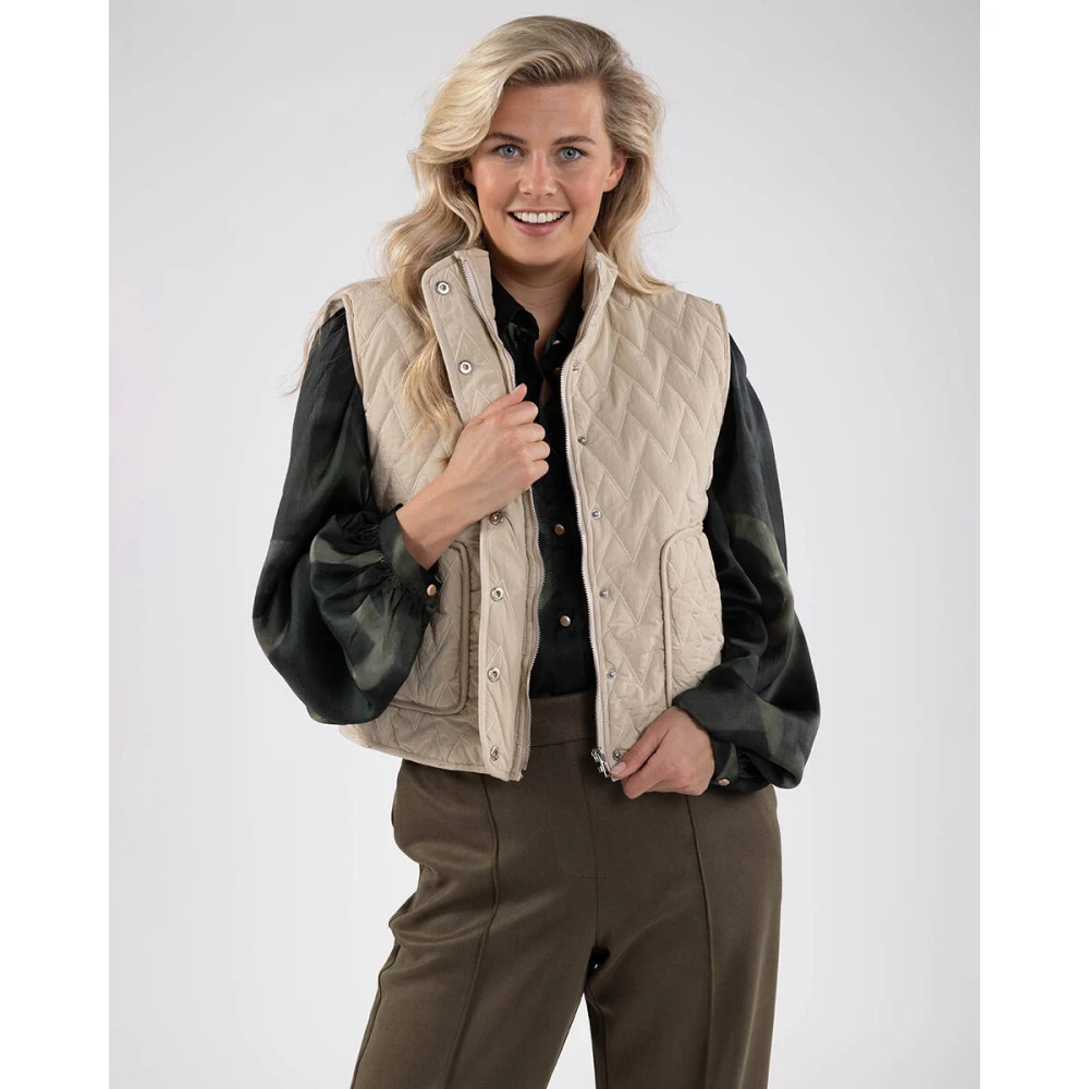 Nukus Zigzag Tiana Gilet Beige Dames