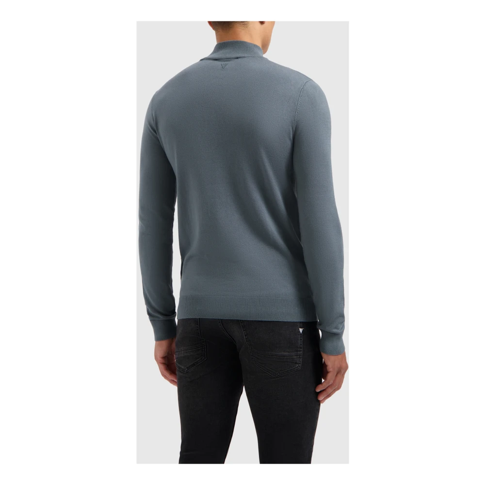 Pure Path Mockneck Sweater Essential Gebreide kleding Blue Heren