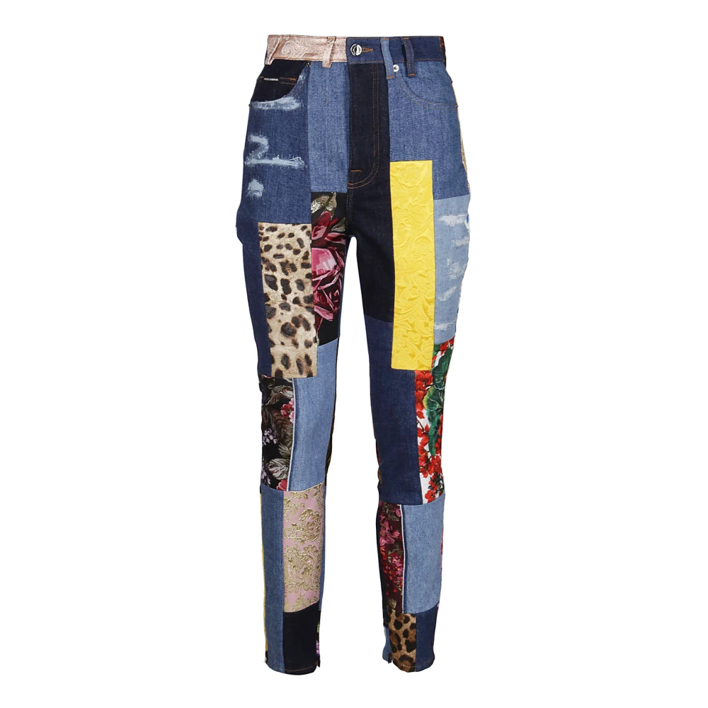 Dolce & Gabbana Women's Multicolor Patchwork Skinny Pants