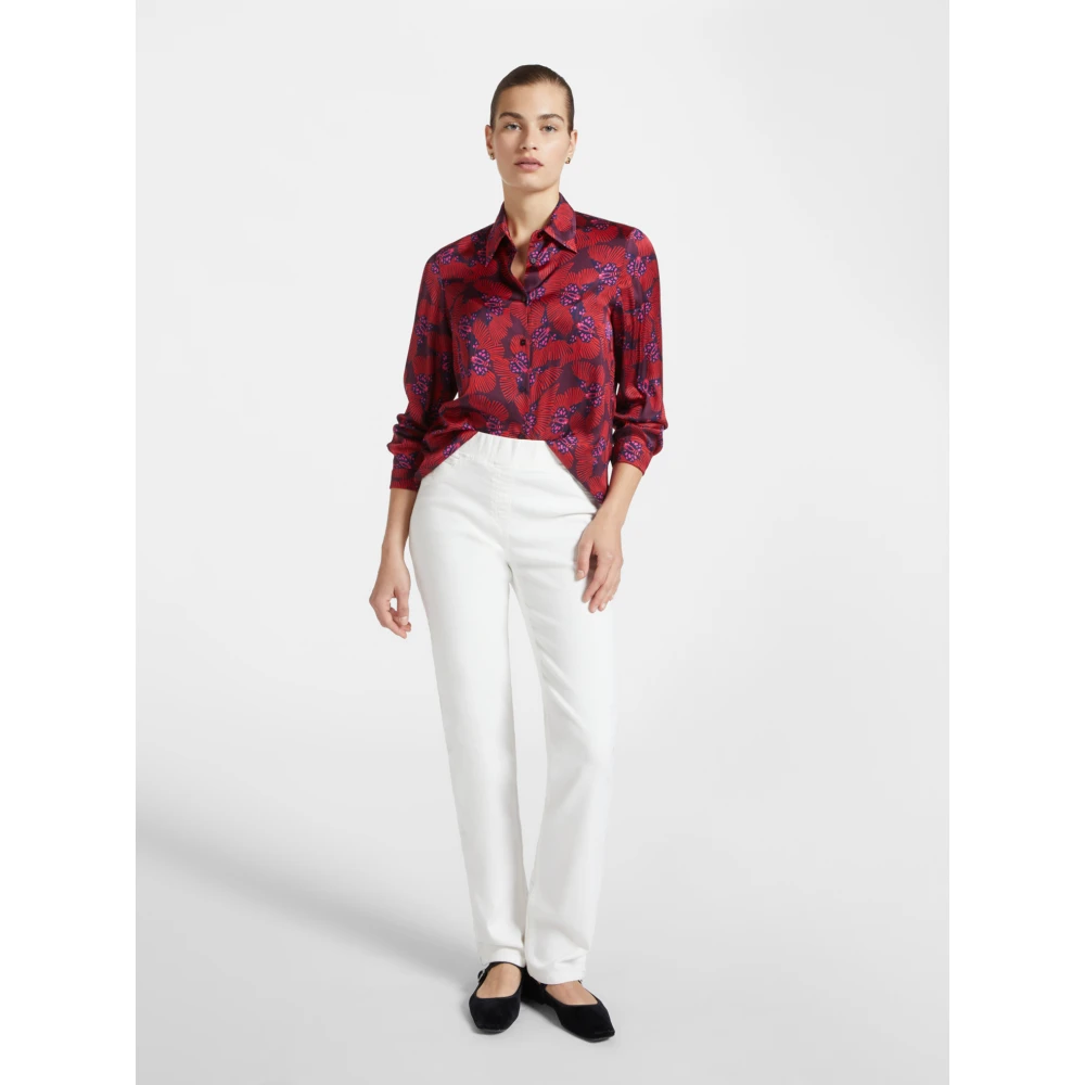 Elena Mirò Rechte Broek Pull-On Stijl White Dames